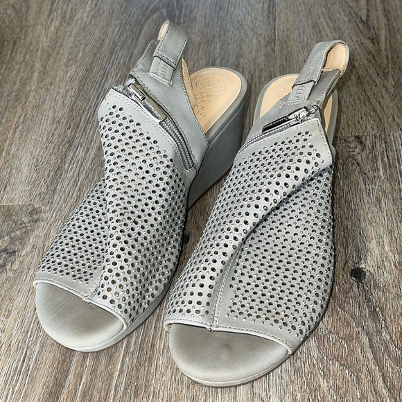 Vince Camuto Other - Vince Camuto Oriana Sparkly Perforated Wedge Sandals Size 5 Medium